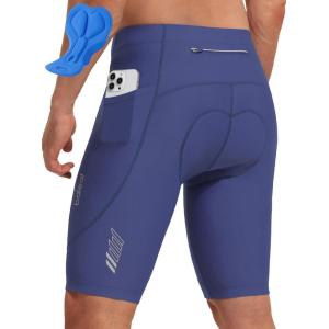 imagebaleaf Mens 4D Padded Bike Shorts Cycling Zipper Pockets Biking Bicycle Mountain Riding Biker Cycle UPF 50Navy Blue