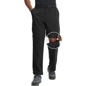 imagebaleaf Mens Convertible Hiking Pants Ripstop Lightweight Quick Dry Water Resistant Cargo Pants Zip Off Fishing OutdoorBlack