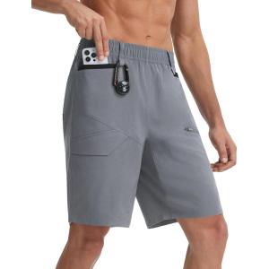 imagebaleaf Mens Hiking Cargo Shorts with 6 Pockets Gear Loops 11 Lightweight Water Resistant Quick Dry Work Travel ShortsDark Gray