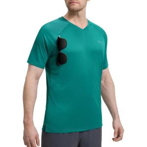 imagebaleaf Mens Rash Guard Sun Shirt UV Protection Quick Dry Lightweight UPF 50 Athletic Short Sleeve SPF TShirts Swim SummerGreen