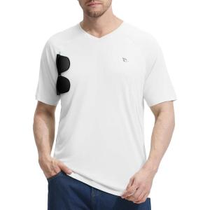 imagebaleaf Mens Rash Guard Sun Shirt UV Protection Quick Dry Lightweight UPF 50 Athletic Short Sleeve SPF TShirts Swim SummerWhite