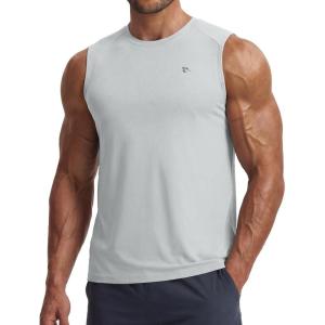 imagebaleaf Mens Sleeveless Tank Tops Workout Muscle T Shirts Quick Dry Sun Protection UPF 50 Athletic Gym Sport ShirtsLight Gray