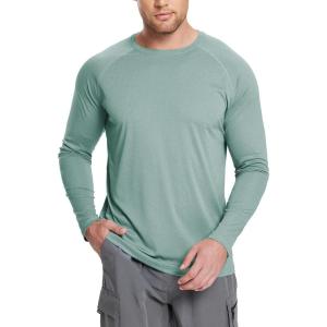 imagebaleaf Mens Sun Protection Shirts UV SPF UPF 50 Long Sleeve Rash Guard Fishing Running Quick Dry LightweightSublime Green