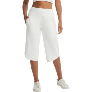 imagebaleaf Womens Capri Pants with Pockets Straight Leg Yoga Capri Leggings 17 MidCalf Capris WorkoutStar White
