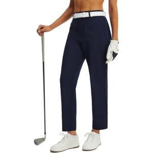 imagebaleaf Womens Golf Pants Straight Leg Stretch Work Travel Pant with Pockets Dressy Bussiness Casual Slacks UPF 50Navy Blue