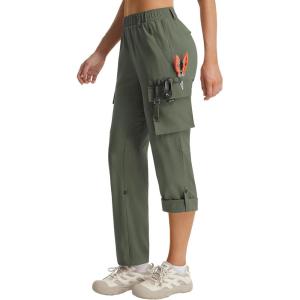 imagebaleaf Womens Hiking Pants Water Resistant Quick Dry SPF Tactical Cargo with 5 Pockets Lightweight Breathable Ripstop UPF 50Army Green