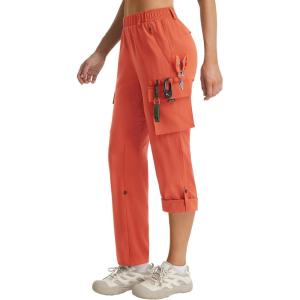 imagebaleaf Womens Hiking Pants Water Resistant Quick Dry SPF Tactical Cargo with 5 Pockets Lightweight Breathable Ripstop UPF 50Rust