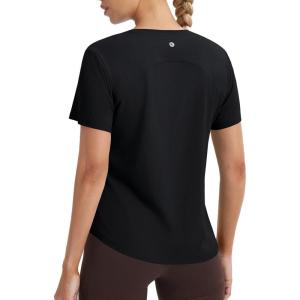 imagebaleaf Womens IceCool Athletic Shirts UPF 50 Workout Short Sleeve Running Tops Ice Breathable Quick Dry Loose FitBlack