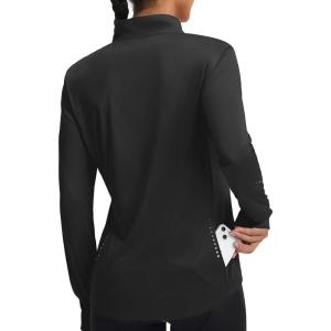 imagebaleaf Womens Quarter Zip Workout Shirts Long Sleeve Sun Protection Athletic Quick Dry UPF 50 Running Tops Pockets CyclingBlack