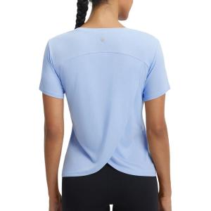 imagebaleaf Womens Short Sleeve Workout Shirts Athletic Tops Sun Protection Breathable TShirts Quick Dry Gym Running TennisLight Blue