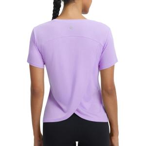 imagebaleaf Womens Short Sleeve Workout Shirts Athletic Tops Sun Protection Breathable TShirts Quick Dry Gym Running TennisLight Purple