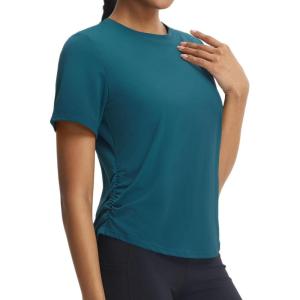 imagebaleaf Womens Short Sleeve Yoga Shirts Soft UPF 50 Workout Tops Sun Protection Athletic TShirtsBlue