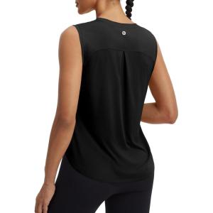 imagebaleaf Womens Sleeveless Athletic Tops Workout Tank Tops Running UPF 50 Breathable Lightweight Tennis Dry Loose FitBlack