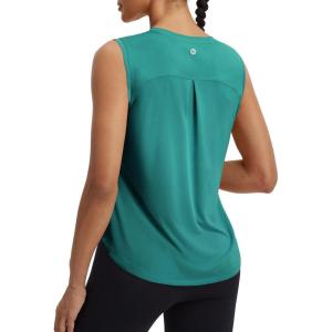 imagebaleaf Womens Sleeveless Athletic Tops Workout Tank Tops Running UPF 50 Breathable Lightweight Tennis Dry Loose FitGreen