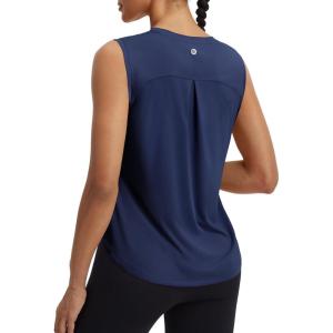 imagebaleaf Womens Sleeveless Athletic Tops Workout Tank Tops Running UPF 50 Breathable Lightweight Tennis Dry Loose FitNavy Blue