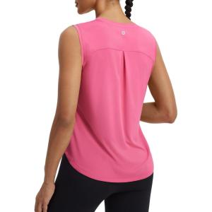 imagebaleaf Womens Sleeveless Athletic Tops Workout Tank Tops Running UPF 50 Breathable Lightweight Tennis Dry Loose FitPink