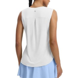 imagebaleaf Womens Sleeveless Athletic Tops Workout Tank Tops Running UPF 50 Breathable Lightweight Tennis Dry Loose FitWhite