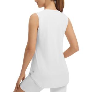 imagebaleaf Womens Sleeveless Workout Tank Tops Lightweight UPF50 Soft Loose Fit Athletic Yoga Running Gym ShirtsStar White