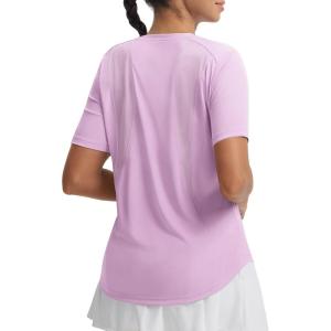 imagebaleaf Womens Workout Tops Short Sleeve Mesh Back Quick Dry Breathable UPF 50 Athletic Shirts for Running Gym Hiking TeeLight Purple