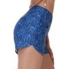 imageBALEAF Womens 3 Swim Board Shorts High Waisted Bathing Suit Bottoms for Swimming with Liner Pockets UPF 50Blue Leaf