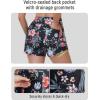 imageBALEAF Womens 3 Swim Board Shorts High Waisted Bathing Suit Bottoms for Swimming with Liner Pockets UPF 50Red Floral
