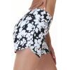 imageBALEAF Womens 3 Swim Board Shorts High Waisted Bathing Suit Bottoms for Swimming with Liner Pockets UPF 50White Floral