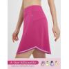 imagebaleaf Skorts for Woman 20 Knee Length Golf Tennis Skirt High Waisted Long Athletic Casual Pockets UPF 50Rose Red