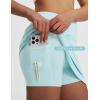 imagebaleaf Womens 16 Golf Skorts Skirts 5 Pockets High Waisted Stretchy Tennis Skirt Athletic Workout RunningLight Blue