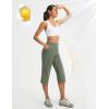 imagebaleaf Womens 17 Capri Pants Lighweight Cargo Capris Quick Dry Zipper Pockets Hiking Biking Casual Outdoor19inarmy Green