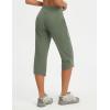 imagebaleaf Womens 17 Capri Pants Lighweight Cargo Capris Quick Dry Zipper Pockets Hiking Biking Casual Outdoor19inarmy Green