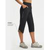 imagebaleaf Womens 17 Capri Pants Lighweight Cargo Capris Quick Dry Zipper Pockets Hiking Biking Casual Outdoor19inblack