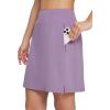imagebaleaf Womens 18 Golf Skorts Skirts Knee Length Athletic Tennis Skort Modest Long Casual with Pockets SoftPurple