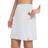 imagebaleaf Womens 18 Golf Skorts Skirts Knee Length Athletic Tennis Skort Modest Long Casual with Pockets SoftWhite