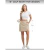 imagebaleaf Womens 18 Golf Skorts Skirts Pockets UPF 50 Zipper Quick Dry Casual Work Skort TravelKhaki