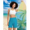 imagebaleaf Womens 3579 High Waisted Swim Board Shorts Quick Dry Swimsuits Bottoms Trunks with PocketsAqua Blue