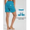 imagebaleaf Womens 3579 High Waisted Swim Board Shorts Quick Dry Swimsuits Bottoms Trunks with PocketsAqua Blue