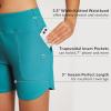 imagebaleaf Womens 3579 High Waisted Swim Board Shorts Quick Dry Swimsuits Bottoms Trunks with PocketsAqua Blue