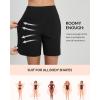 imagebaleaf Womens 3579 High Waisted Swim Board Shorts Quick Dry Swimsuits Bottoms Trunks with PocketsBlack
