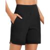 imagebaleaf Womens 3579 High Waisted Swim Board Shorts Quick Dry Swimsuits Bottoms Trunks with PocketsBlack