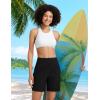 imagebaleaf Womens 3579 High Waisted Swim Board Shorts Quick Dry Swimsuits Bottoms Trunks with PocketsBlack