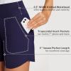 imagebaleaf Womens 3579 High Waisted Swim Board Shorts Quick Dry Swimsuits Bottoms Trunks with PocketsDark Blue