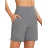imagebaleaf Womens 3579 High Waisted Swim Board Shorts Quick Dry Swimsuits Bottoms Trunks with PocketsDark Gray