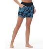 imagebaleaf Womens 3579 High Waisted Swim Board Shorts Quick Dry Swimsuits Bottoms Trunks with PocketsGreen Blue Leaf