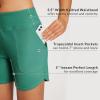 imagebaleaf Womens 3579 High Waisted Swim Board Shorts Quick Dry Swimsuits Bottoms Trunks with PocketsTurquoise