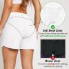 imagebaleaf Womens 3579 High Waisted Swim Board Shorts Quick Dry Swimsuits Bottoms Trunks with PocketsWhite