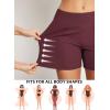 imagebaleaf Womens 3579 High Waisted Swim Board Shorts Quick Dry Swimsuits Bottoms Trunks with PocketsWine