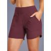 imagebaleaf Womens 3579 High Waisted Swim Board Shorts Quick Dry Swimsuits Bottoms Trunks with PocketsWine