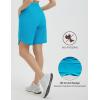 imagebaleaf Womens Bermuda Long Shorts 9 Above Knee Length Quick Dry Lightweight Zipper Pockets Casual Summer Athletic UPF 50Aqua Blue