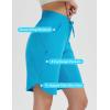 imagebaleaf Womens Bermuda Long Shorts 9 Above Knee Length Quick Dry Lightweight Zipper Pockets Casual Summer Athletic UPF 50Aqua Blue