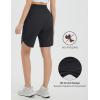 imagebaleaf Womens Bermuda Long Shorts 9 Above Knee Length Quick Dry Lightweight Zipper Pockets Casual Summer Athletic UPF 50Black